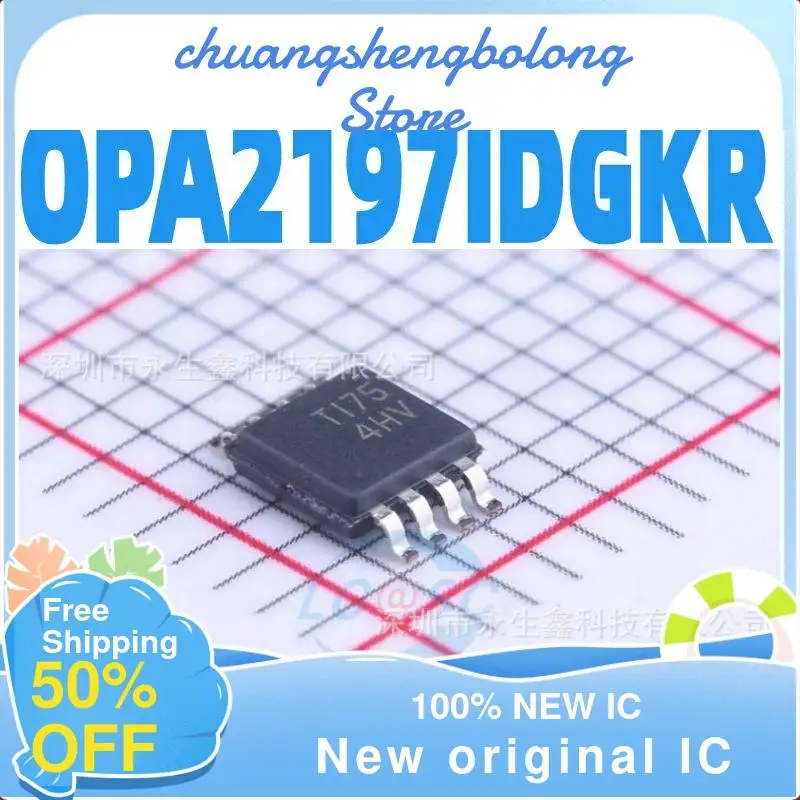 

10-200 шт., OPA2197IDGKR VSSOP-8 4HV 36V OPA2197IDGKT, новый оригинальный IC
