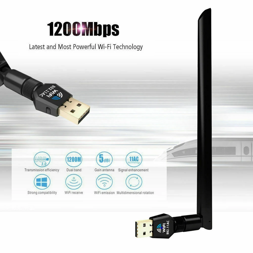 1200 Мбит/с беспроводной Wifi адаптер USB 2 0 быстрая скорость мини домашний