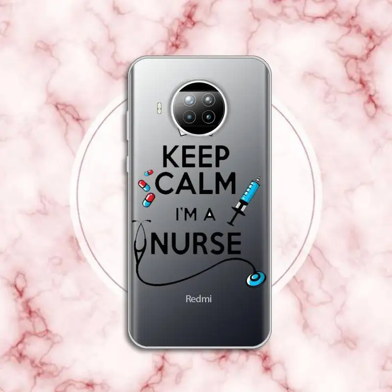 

Medicine Doctor Nurse cartoon funda Phone Case Transparent for Xiaomi Redmi note 10 t 8 9 pro lite 11 Anti-fall mobile cover