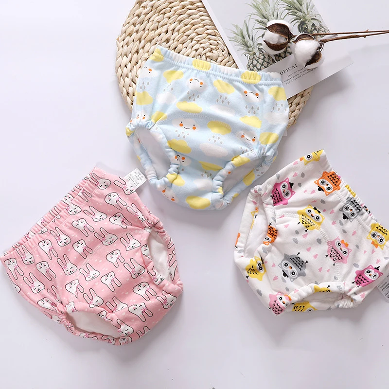6 Слои Детские хлопковые тренировочные штаны трусы для малышей ткань Подгузники