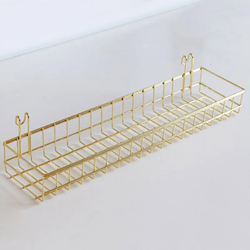 

2pcs Grid Panel Wall Shelf Basket with Hook Bookshelf Display Storage Rack Tray Dropshipping