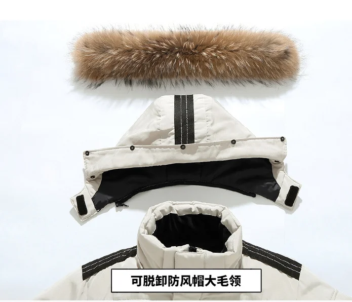 

2020 Thicken Men's Down Jacket With Big Real Fur Collar Warm Parka -30 degrees Men Casual Waterproof Down Winter Coat Z2