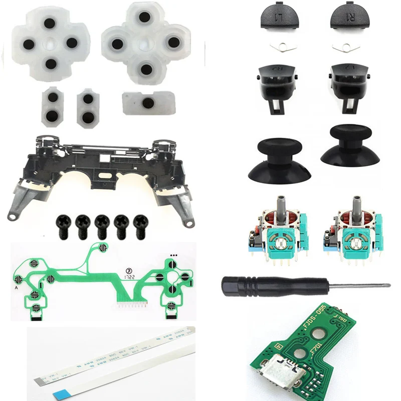 

Джойстики для PS4 JDM-050 JDM-055 JDS 055 JDS 050, аналоговые 3D Джойстики, проводящая подставка, зарядная плата, гибкий кабель