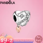 Новинка 100%, подвески из серебра, Очаровательные Подвески в виде цепочки и сердца, подходят для оригинального браслета Pandora, серебро 925 пробы, лидер продаж, ювелирные изделия