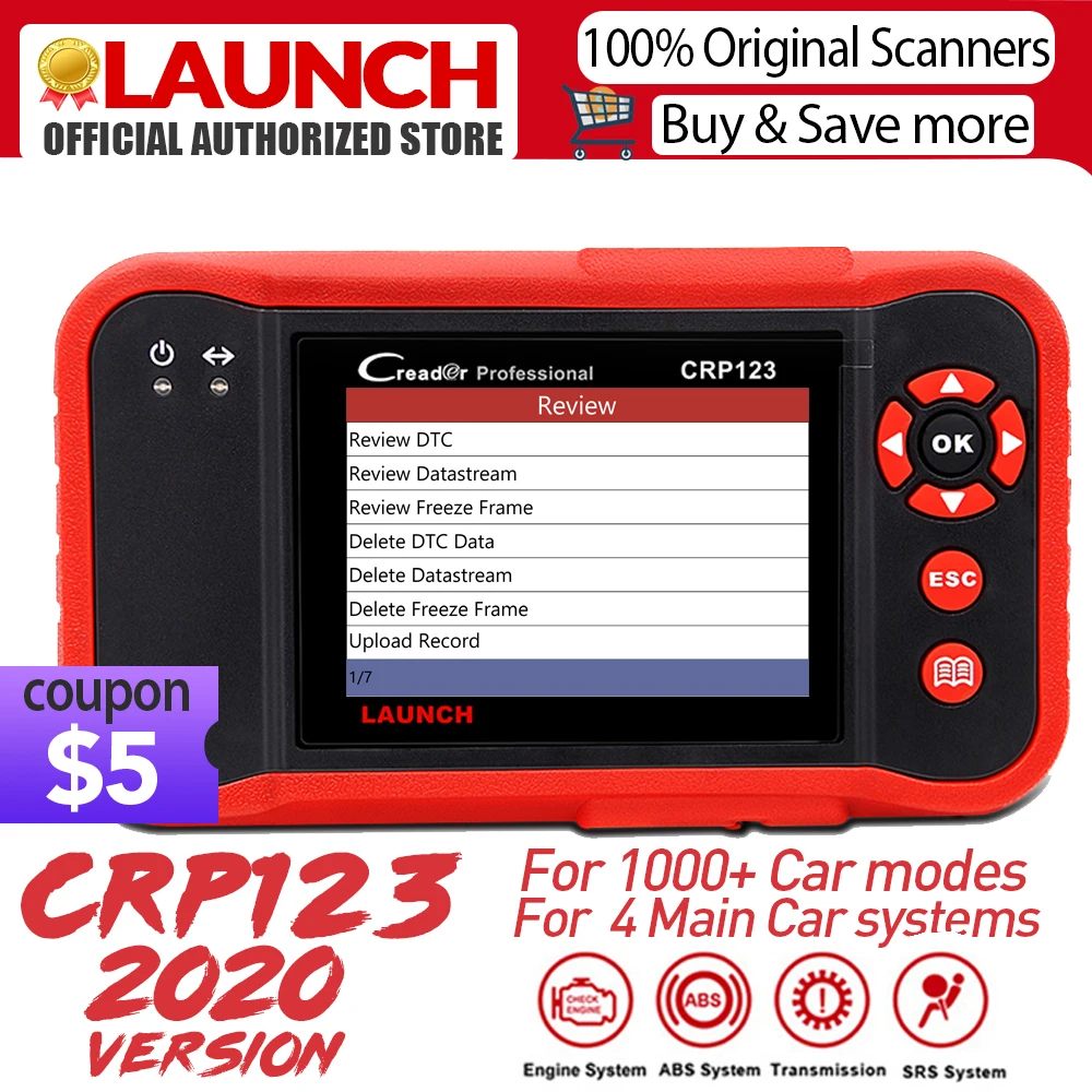 Launch Creader CRP123 OBD2 сканер Поддержка ABS/SRS/коробка передач/система двигателя CRP 123