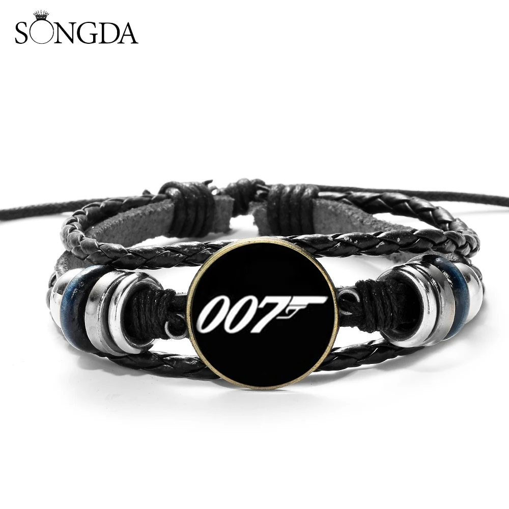 Модный браслет Джеймс Бонд 007 с узором простые современные ювелирные изделия из