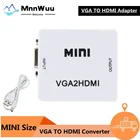 Мини-преобразователь VGA-HDMI VGA2HDMI, видеобокс, аудиоадаптер 1080P VGA-HDMI для ноутбука, ПК, HD ТВ проектора, телевизора