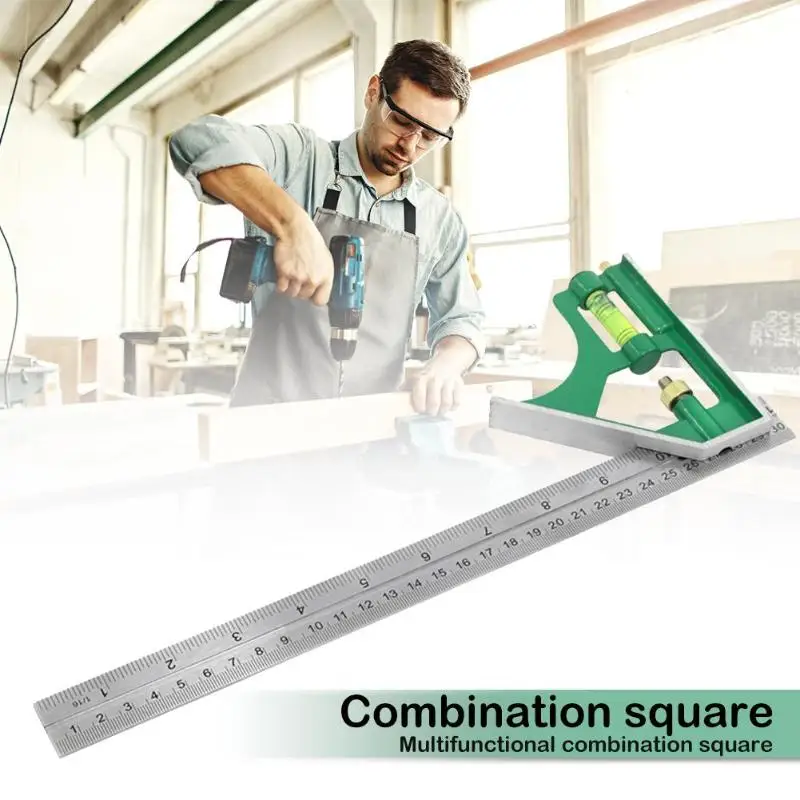 

Adjustable 45 / 90 Degree Combination Square Angle Ruler Protractor Measuring Tools