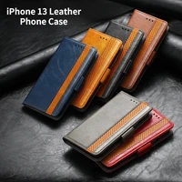 for iphone 1312 pro max mini case magnetic flip cover business leather brown black luxury phone case built in credit card slot