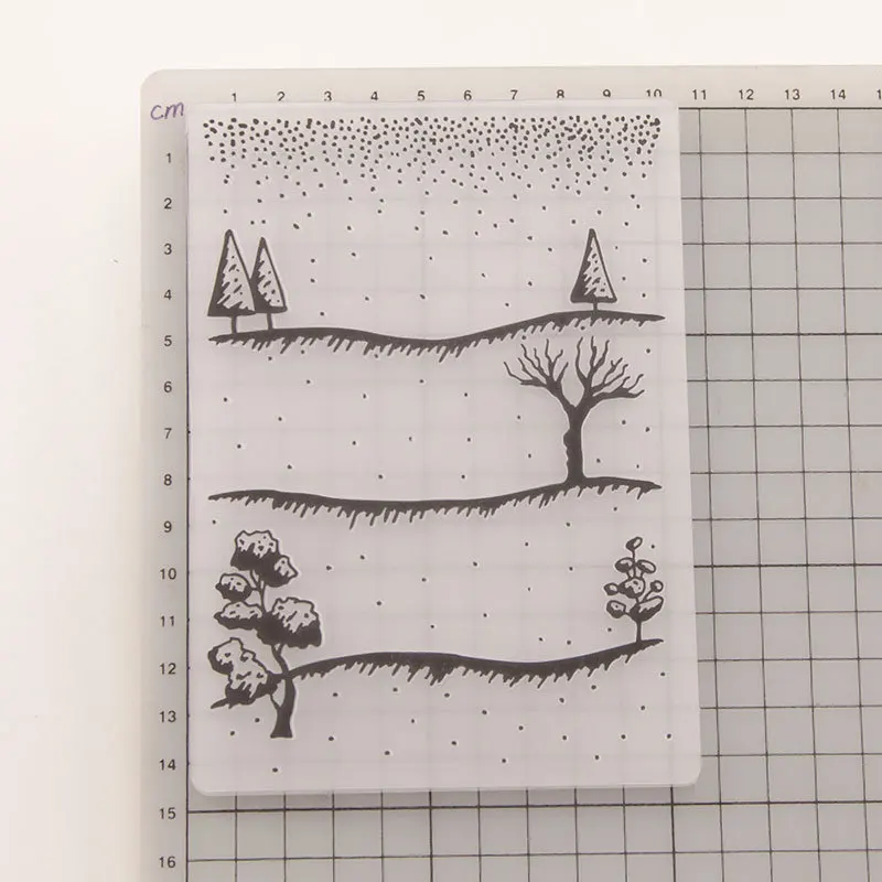 Дождливый день дерево папки для тиснения Новинка 2019 изготовления карт