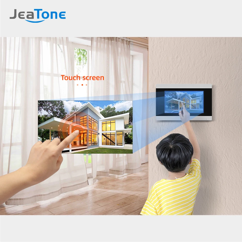 JeaTone 7 дюймовый Wi Fi IP видеодомофон система внутренней связи для 2 х этажных