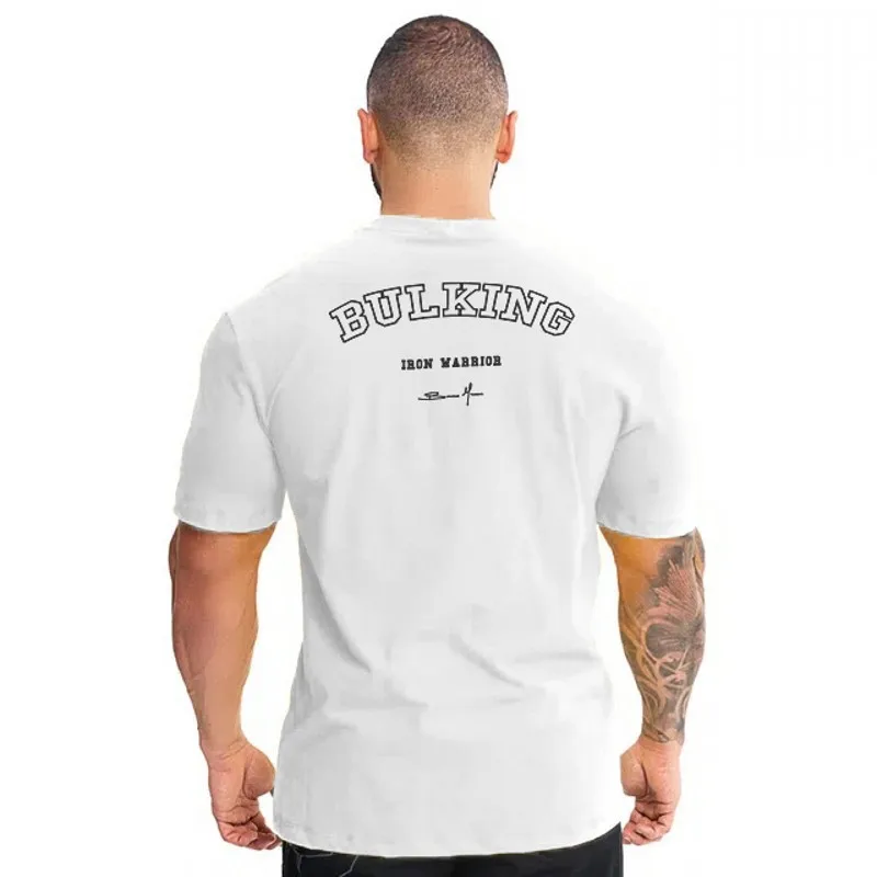 Мужская хлопковая футболка для спортзала новинка 2020 фитнеса бодибилдинга