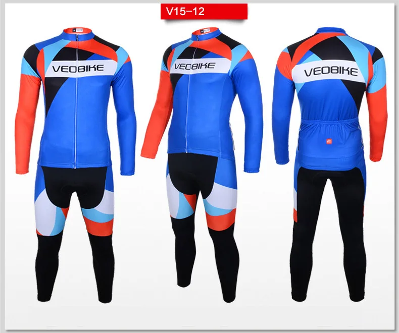 VEOBIKE Осенняя мужская футболка с длинным рукавом для велоспорта, набор Pro Team, 3D гелевая одежда для горного велосипеда, быстросохнущая одежда для велоспорта, спортивные костюмы