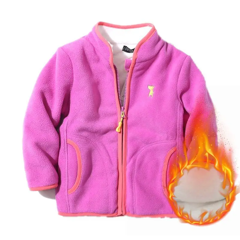 

children winter coat plus velvet double-deck kids fleece thick warm jacket outerwear soft for baby boys girls 100-140 sweatshirt