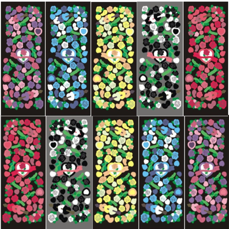 

Shiny Laser Flower Rose Stickers Universal Mobile Phone Stationery DIY Decorative Sticker Decal Personalized Phone Case Ornament