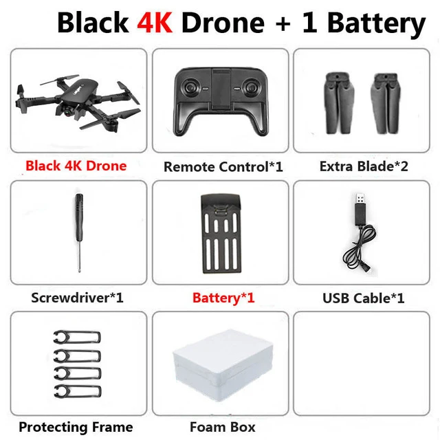 4K 1BAT foam box Радиоуправляемый Дрон с 4K HD камерой FPV Wi-Fi функция удержания высоты Selife Дрон складной Квадрокоптер Vs E58 SG106 M69 xs816 дроны - Цвет: 4K 1BAT foam box