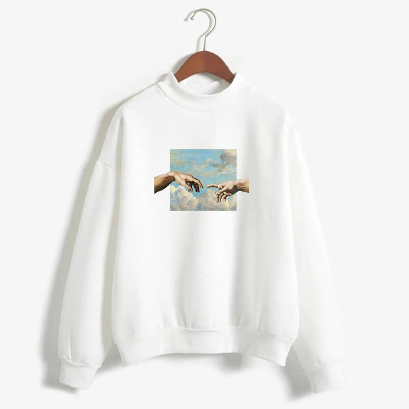 

2020 New Fashion sweatshirt top 9 colors oil painting style painted pattern hip hop funny printed sweatshirt
