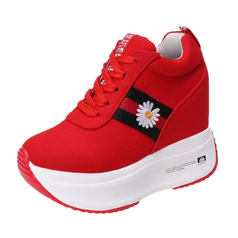 

2020 women vulcanized shoes heels platform shoes canvas ladies casual shoes height increasing shoes woman autumn shoes