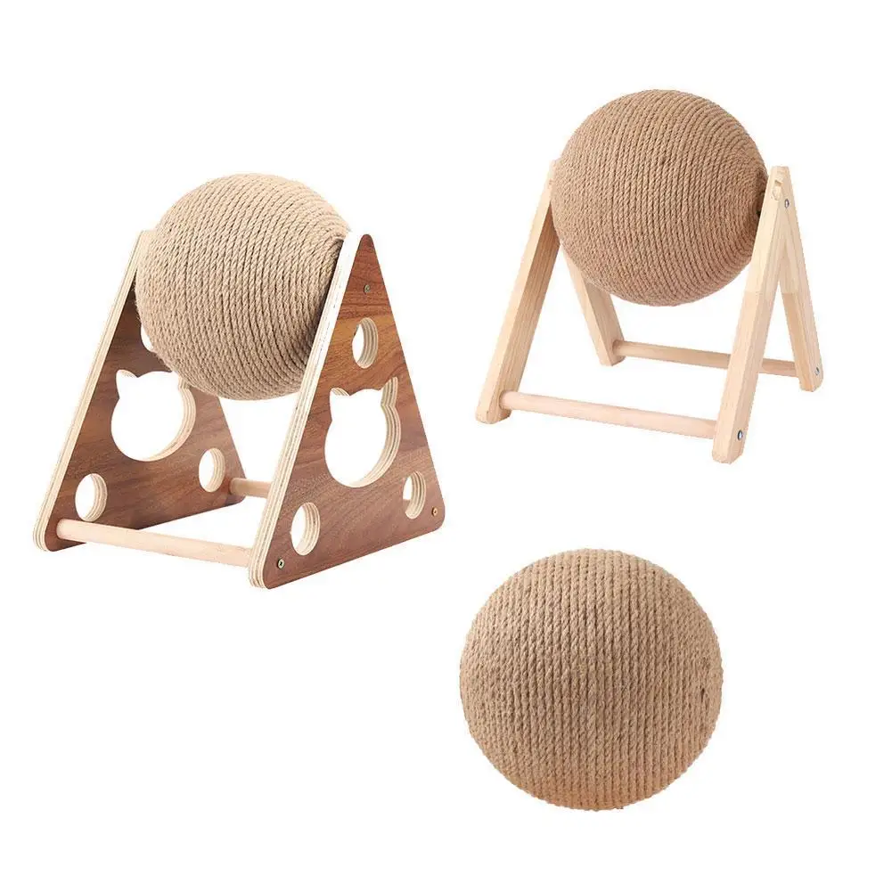 

Wooden Cat Scratching Ball Toy Kitten Rope Ball Board Grinding Paws Toys Cats Scratcher Toy Wear-resistant Pet Furniture