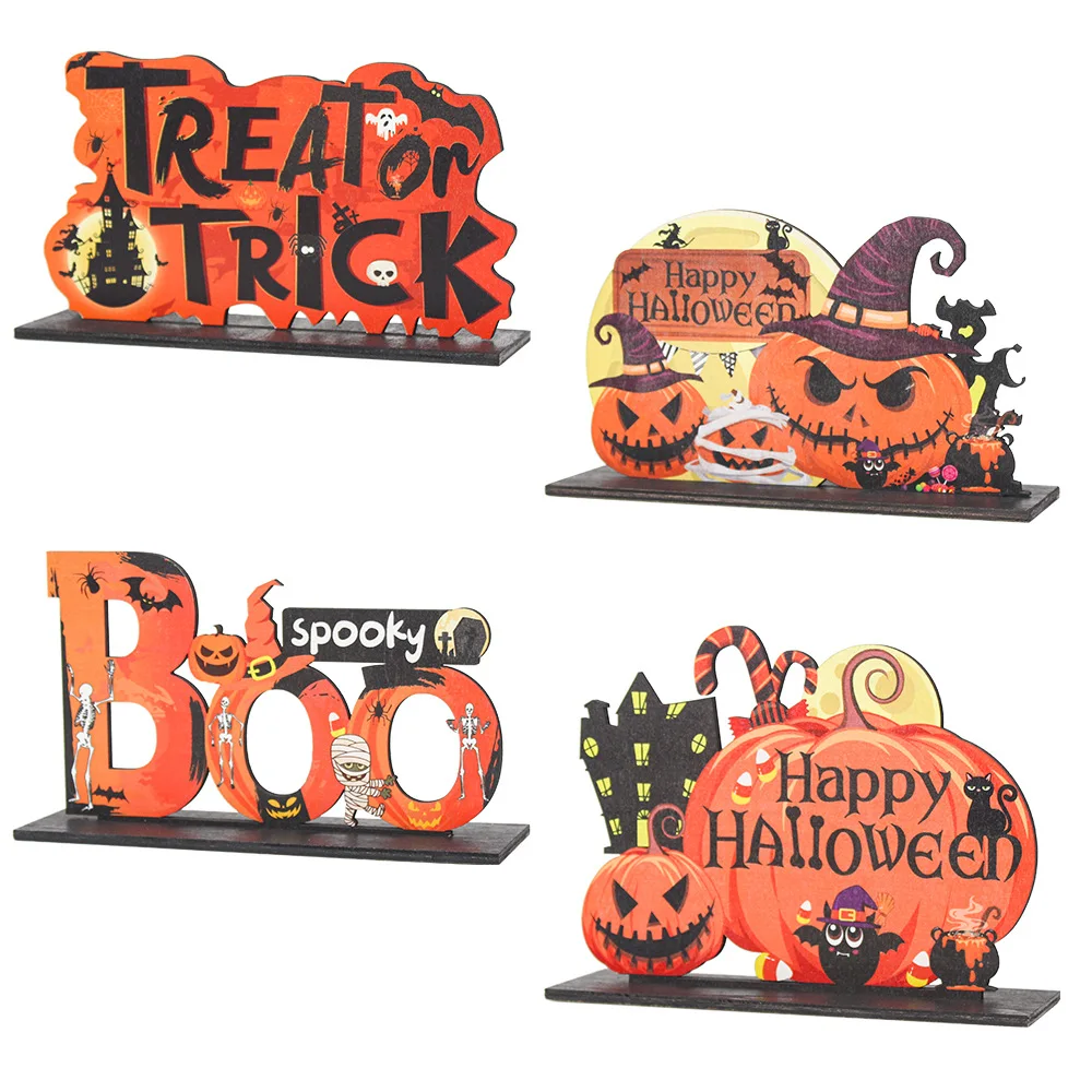 

DIY Halloween Pumpkin Wooden Ornaments Home Holiday Decoration Supplies Bar Party Scene Layout Halloween Decoration