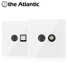 Телефонная розетка RJ45 Cat5e Cat3 для компьютера, передачи данных, спутникового ТВ, ТВ, сигнала, розетка настенная для ПК, разъем для передачи данных, белая стеклянная рамка