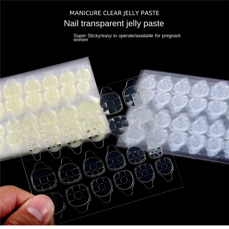 

10 шт., прозрачные двусторонние наклейки для ногтей, 24 шт.