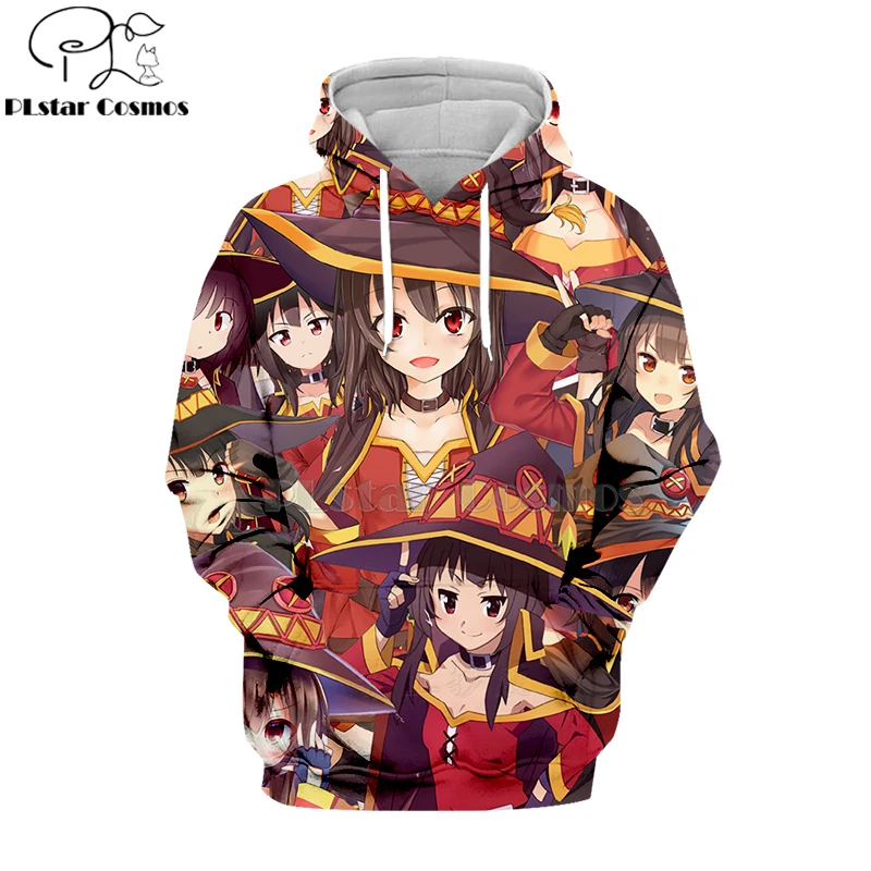 PLstar Cosmos kawaaii Megumin KonoSuba 3d толстовки/свитшоты хипстерские аниме унисекс Топы для