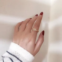 minimalist vintage gold color matte metal weave hollow rings for women gift finger jewelry anillos mujer