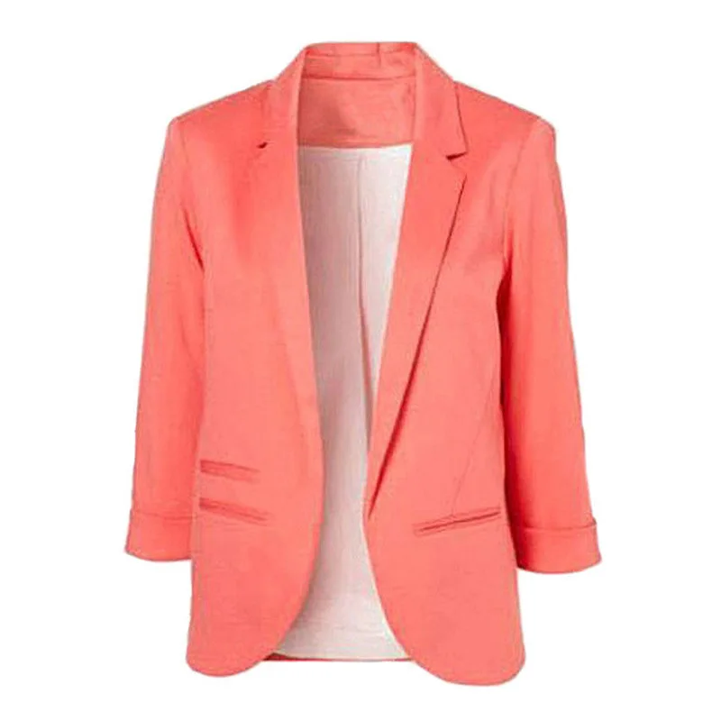 

2020 Candy Color Seven-point Sleeves Small Suit Commuter Models Slim Women Blazers Casual Womens Clothing 6220