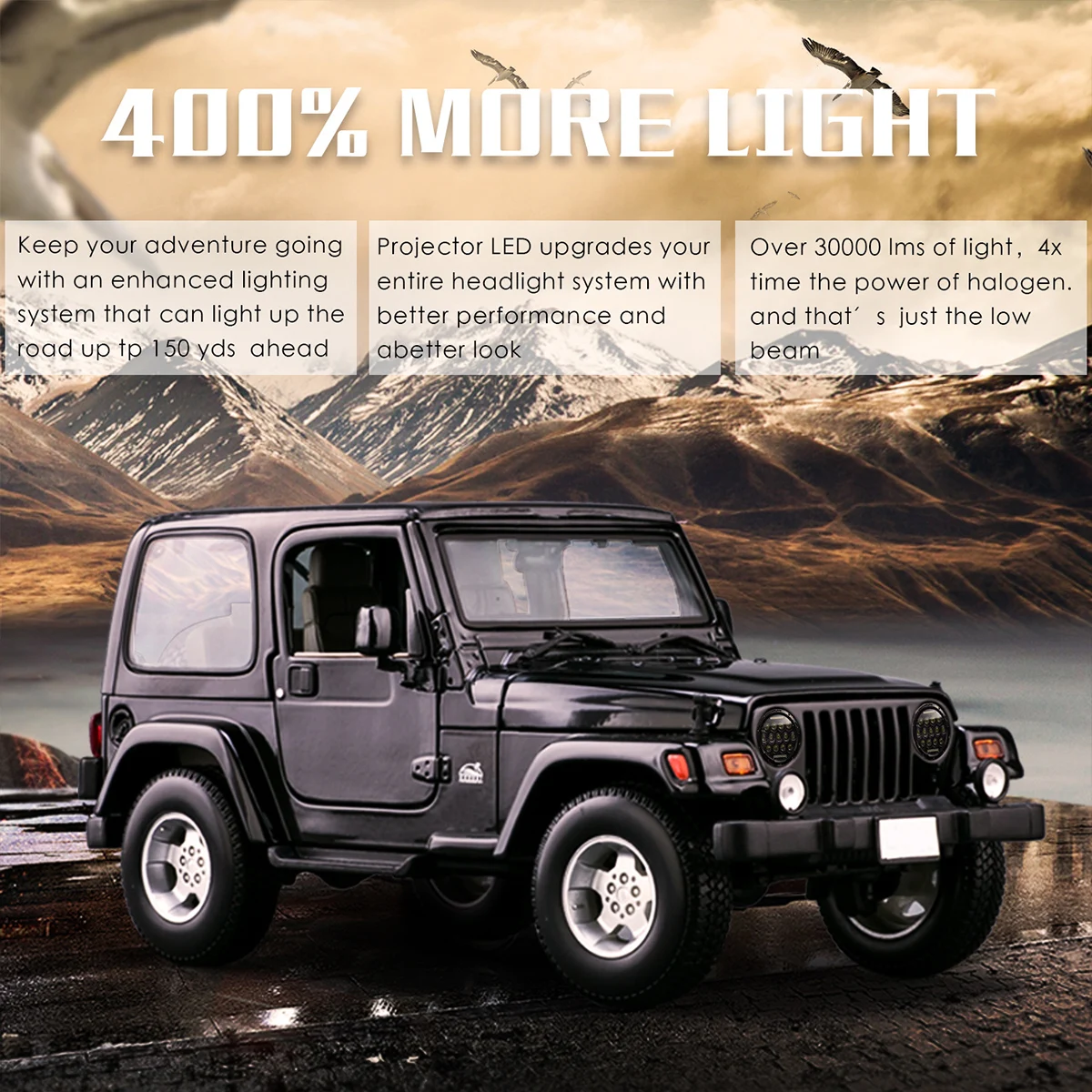 Новый 7-дюймовый светодиодный головной фонарь 300 Вт супер яркий для Jeep Wrangler JK TJ CJ