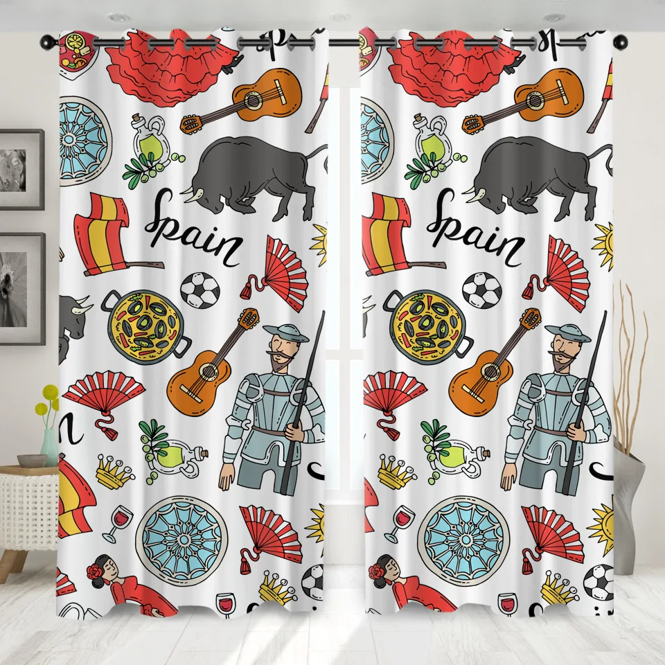 SOFTBATF испанская коррида окна шторы затемнение для Гостиная Спальня декоративные