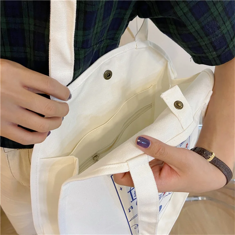 

Women Creative Graffiti Canvas Shoulder Bag Large Capacity Students Books Bag Female Eco Reusable Handbag Oval Tote for Girls
