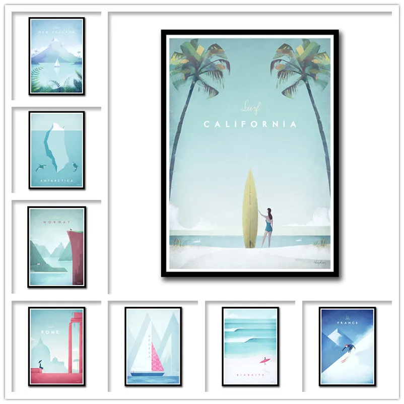 Всемирно известный город Туристическая область белая бумага с покрытием принты