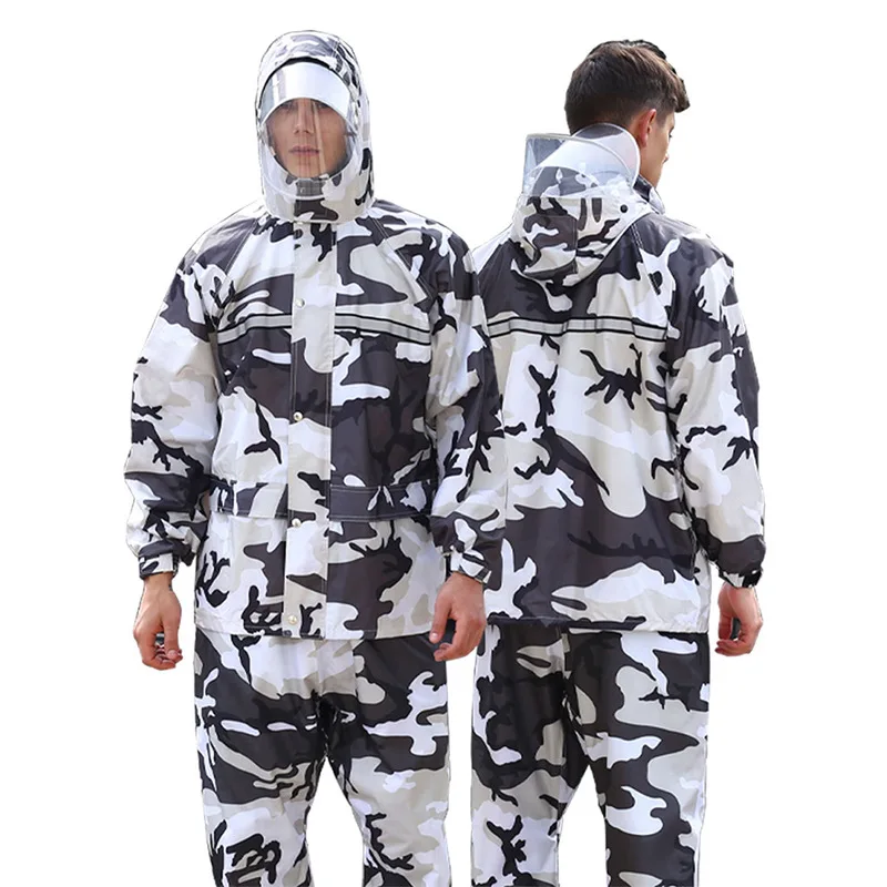 Водонепроницаемый плащ для взрослых камуфляжное пончо из искусственной кожи с