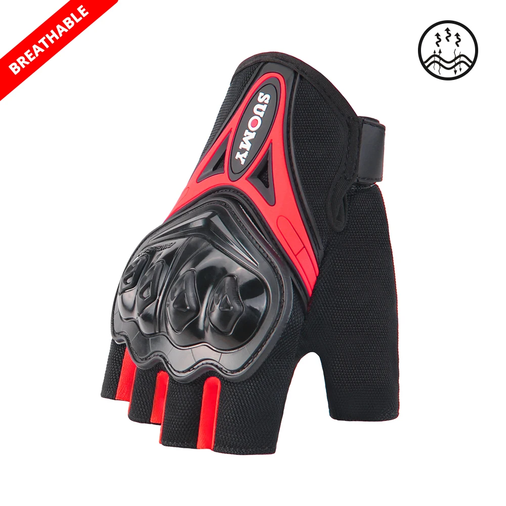 SU-10H RD Breathable SUOMY Motorcycle Gloves Men Waterproof Windproof Winter Guantes Moto Gloves Touch Screen Motorbike Riding Gloves - Color: SU-10H RD Breathable