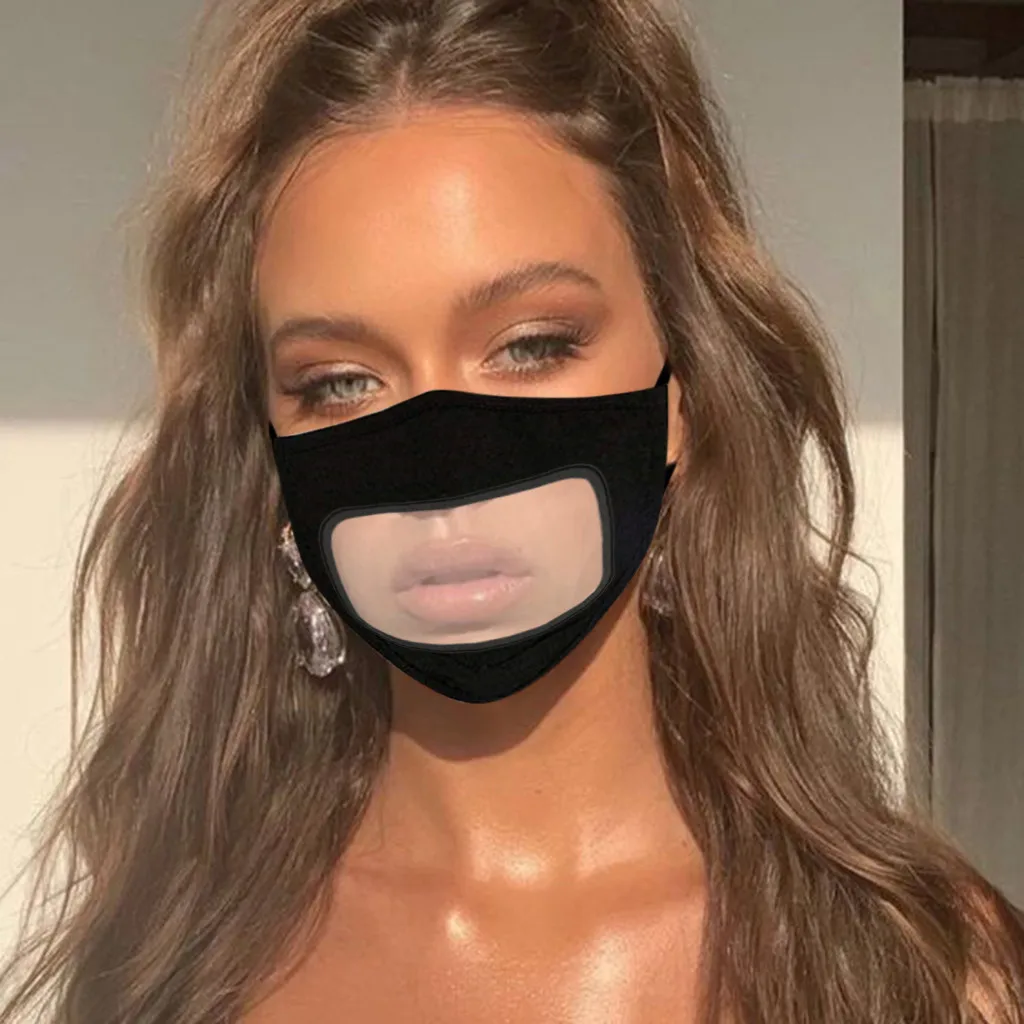 Воздухопроницаемая маска для лица с прозрачным окошком видимым выражением