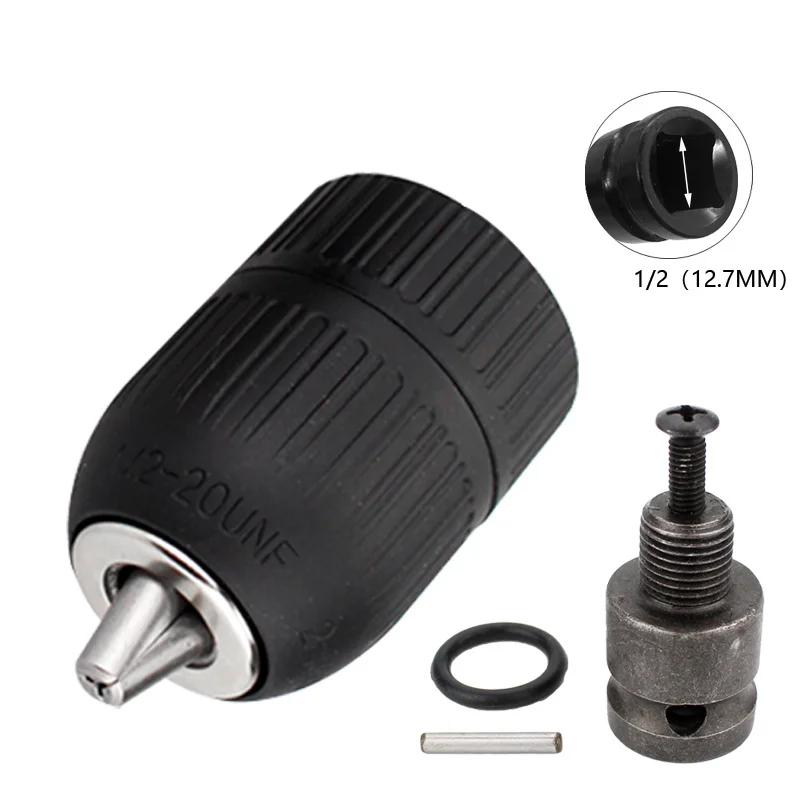 

2-13mm Plastic Drill Chuck Keyless Hamme Adapter & 1/2 Spiral 3-Jaw Connector Power Tool Accessories Power Tools Cricut