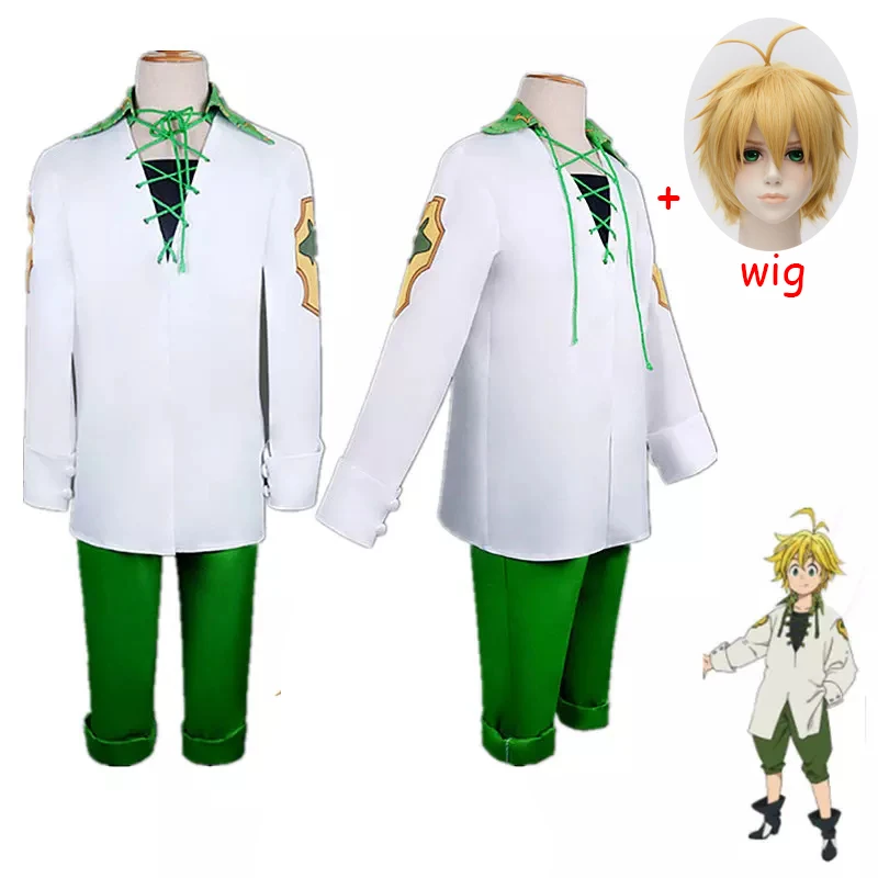 Полный костюм Meliodas из аниме Семь смертных грехов полный для косплея Топы + штаны