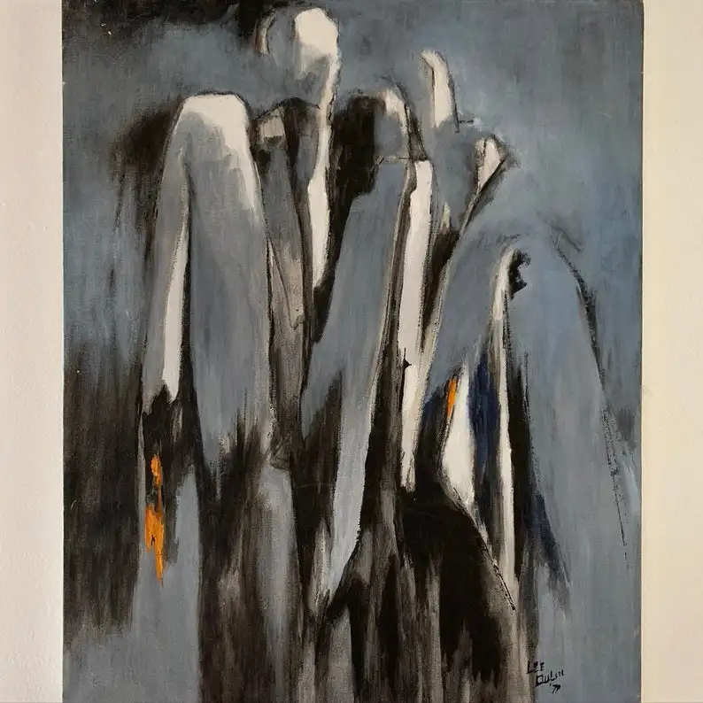 

Midcentury modern abstract figures painting on canvas huge painting Extra Large Handmade oil painting Free Shipping