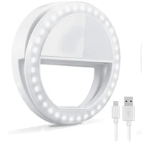 selfie ring light rechargeable portable flash lamp clip on ring lights for iphone android smart phone photography makeup youtube