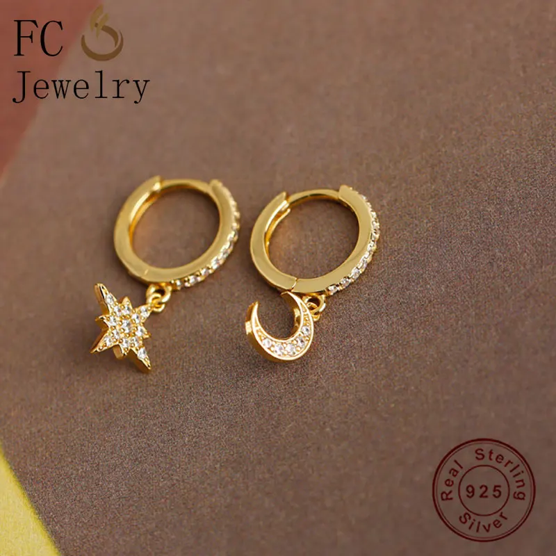 Женские серьги с эмалью FC из серебра 100% пробы 925 кристаллами совы в виде глаз |