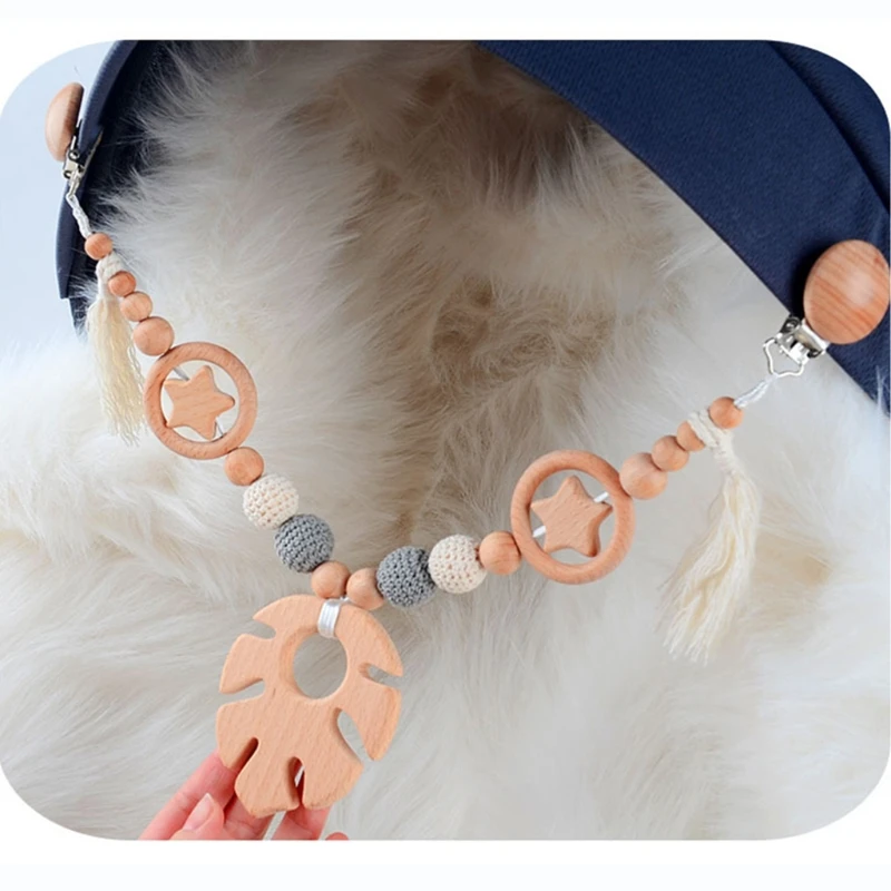 

Baby Wooden Toys Pram Clip Hanging Baby Toys Mobile Bed Holder Music Rattle Pacifier Dummy Clip Play Gym Toys