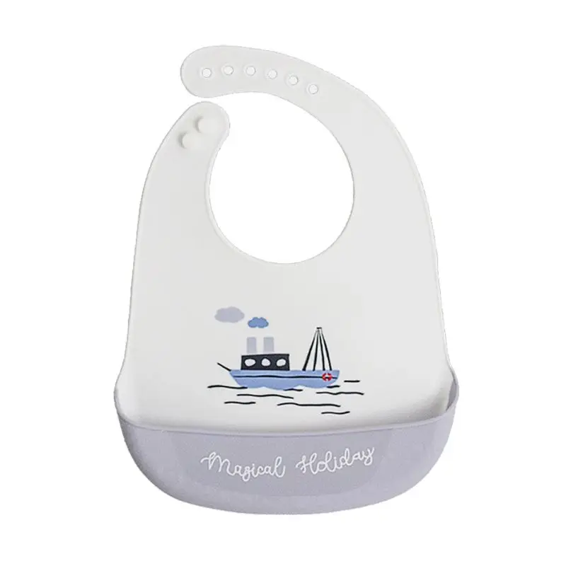 

2020 Baby Waterproof Silicone Bib Newborn Cartoon Aprons Adjustable Baby Bandana