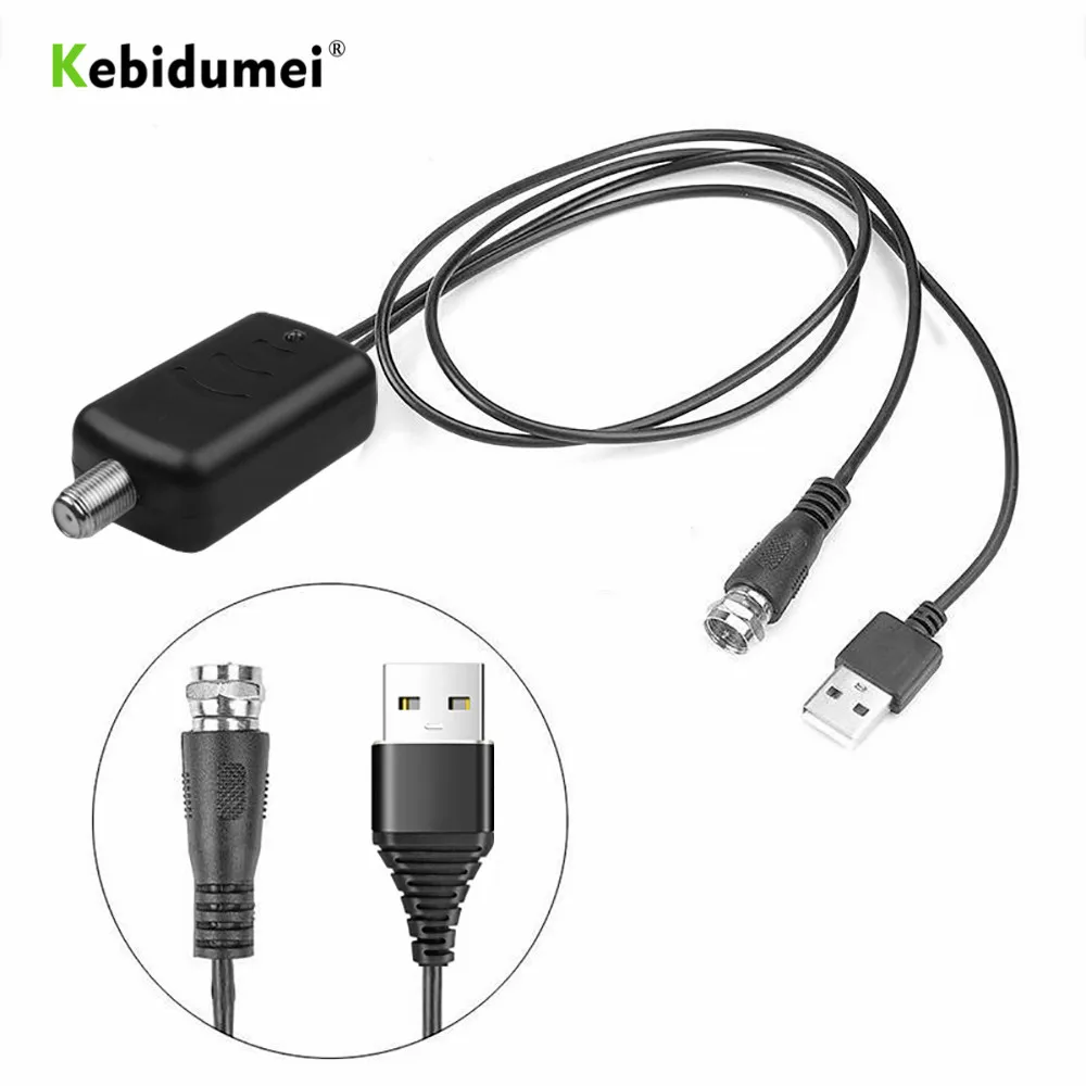 

kebidumei Hot Low Noise Easy Installation HDTV TV Antenna Amplifier Signal Booster Antenna Adapter Indoor HDTV Signal Amplifier