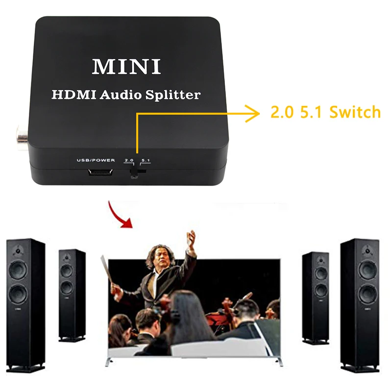 HDMI + аудио разветвитель декодер in SPDIF коаксиальный 3 5 мм выход для наушников с