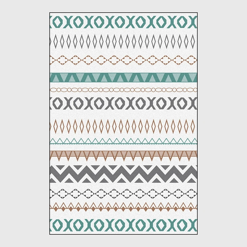 Nordic Style Geometric Printed Carpet and Rug Living Room Coffee Table Bedroom Bedside Tapete Home Decoration Non-Slip Floor Mat