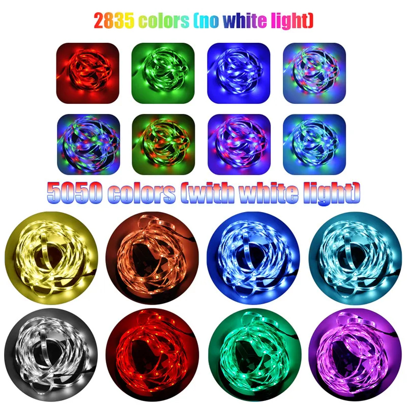 Цветная (RGB) Светодиодные ленты светильник USB 2835 SMD LED Гибкие светодиодные HD ТВ