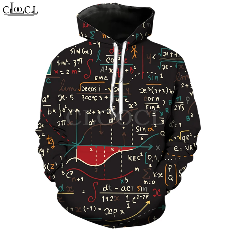Футболка с 3D принтом математической формулы для мужчин и женщин толстовка