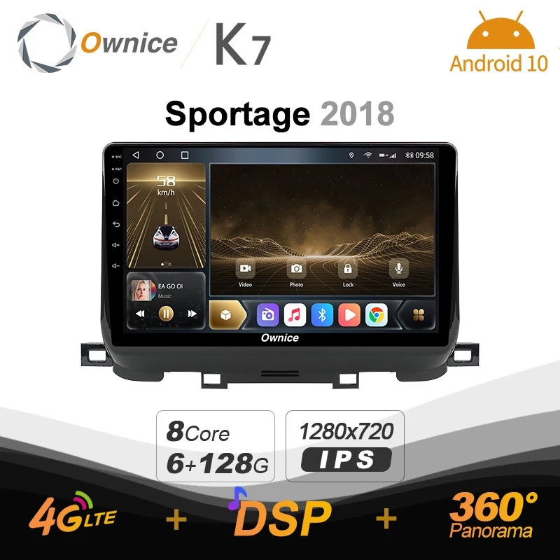 

K7 Ownice 6G Ram 128G Rom Android 10,0 автомобиль радио setero для Kia Sportage 2018 Авто аудио 360 панорама оптический 5G Wi-Fi SPDIF