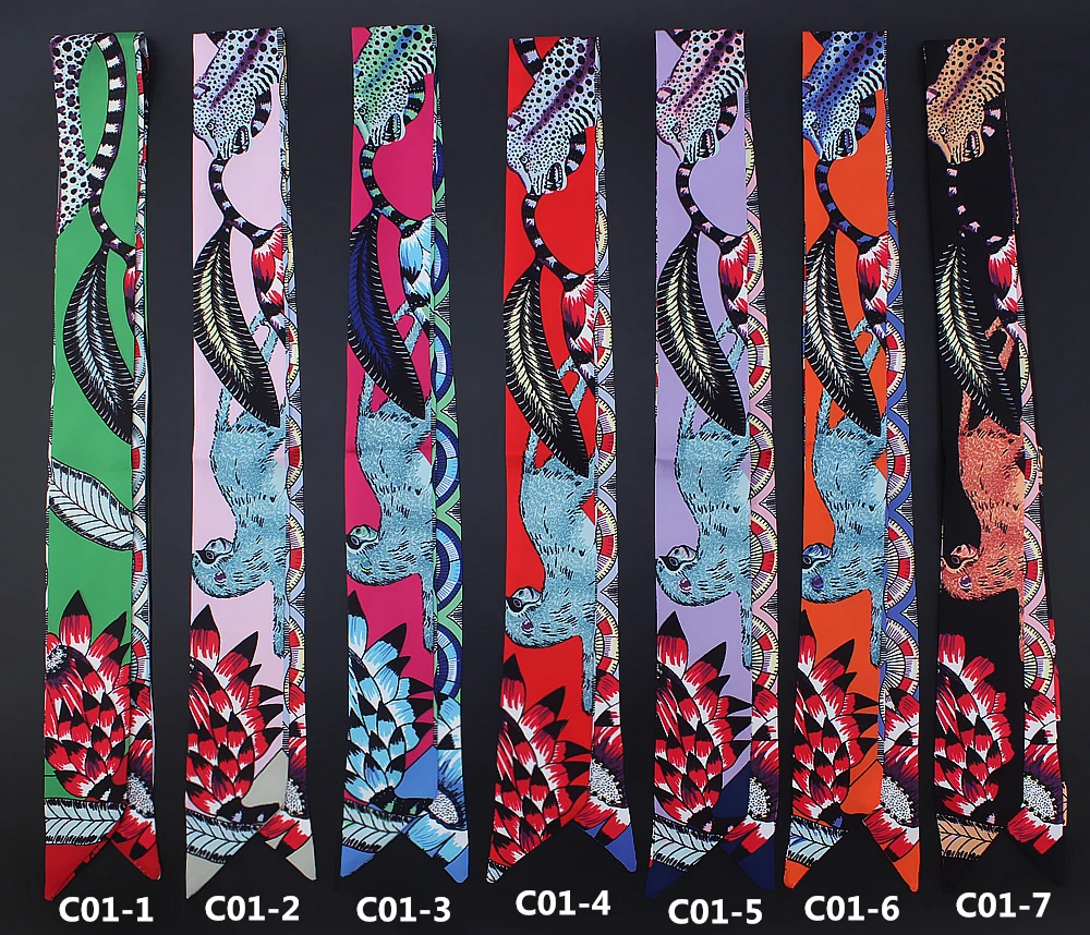 Новинка 2020 женская сумка с ручкой длинный Шелковый обтягивающий шарф шейный